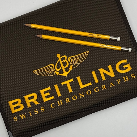 Breitling Embroidered Folio Cover, Spiral Pad &  Breitling Pencils - Picture 2 of 16
